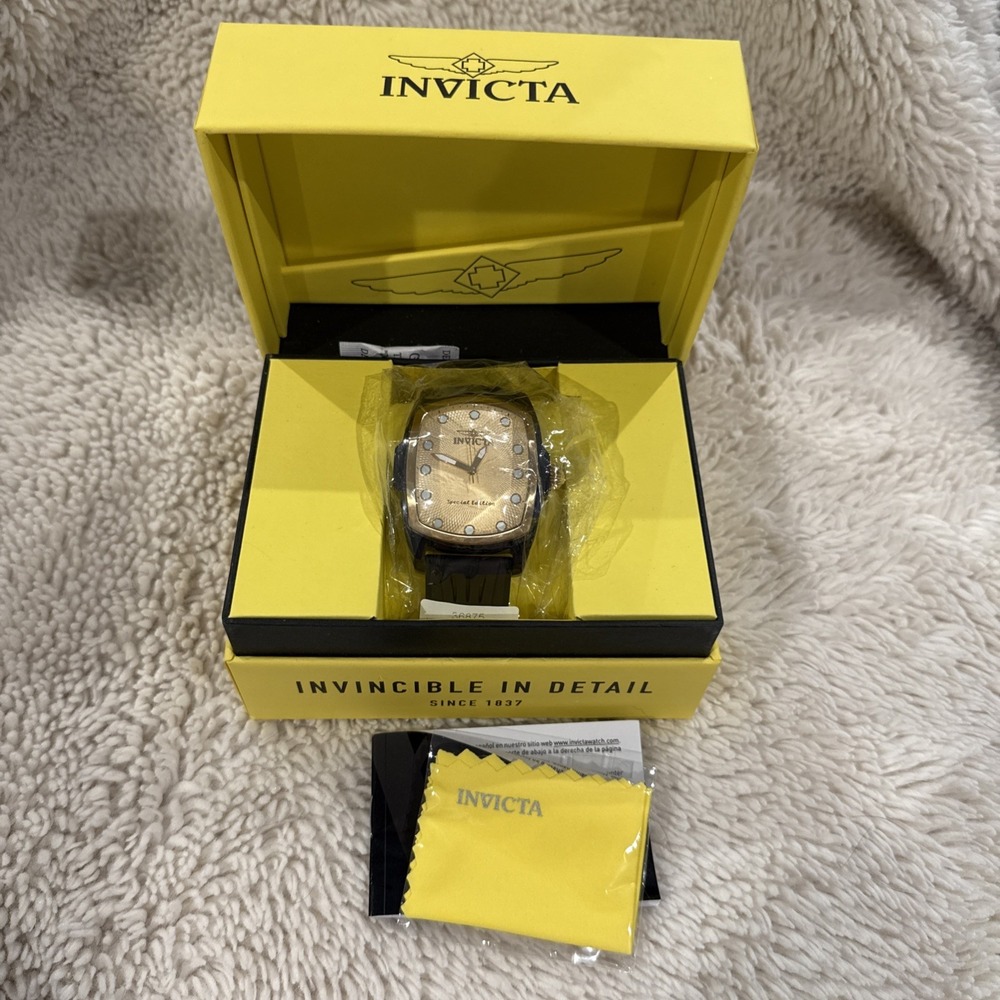 INVICTA Lupah Men 47mm Stainless Steel Steel Gold dial 36875 Quartz Rubber Band